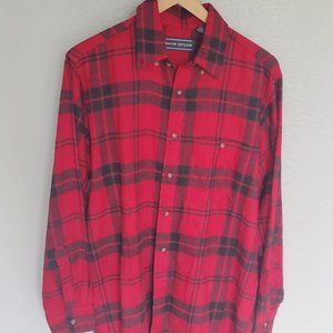 David Taylor Men's Plaid, All Cotton Button Down Shirt, Size M